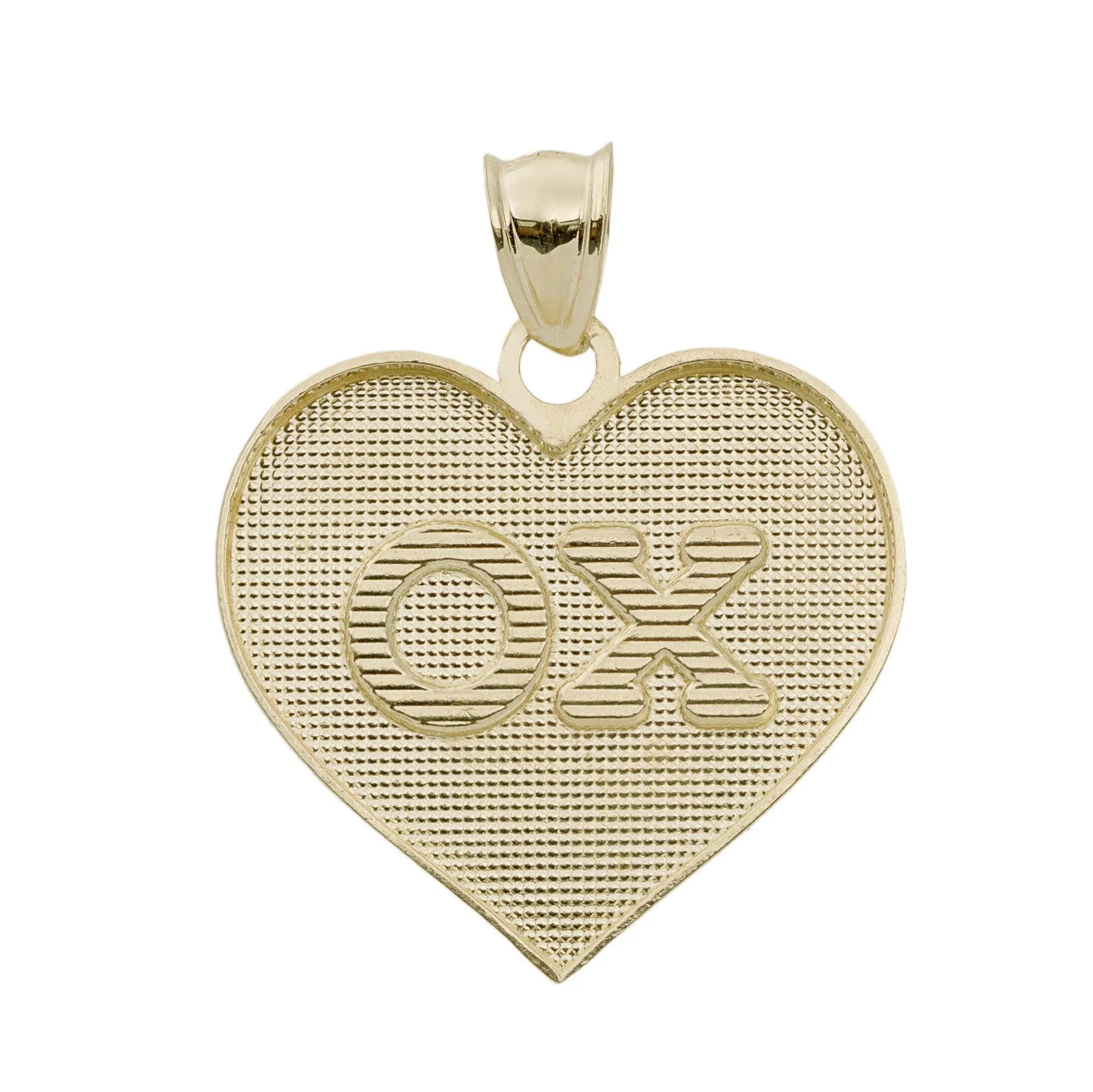 1 1/4" XO Heart Medallion Pendant 10K Yellow Gold