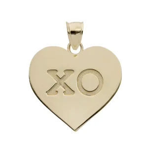 1 1/4" XO Heart Medallion Pendant 10K Yellow Gold