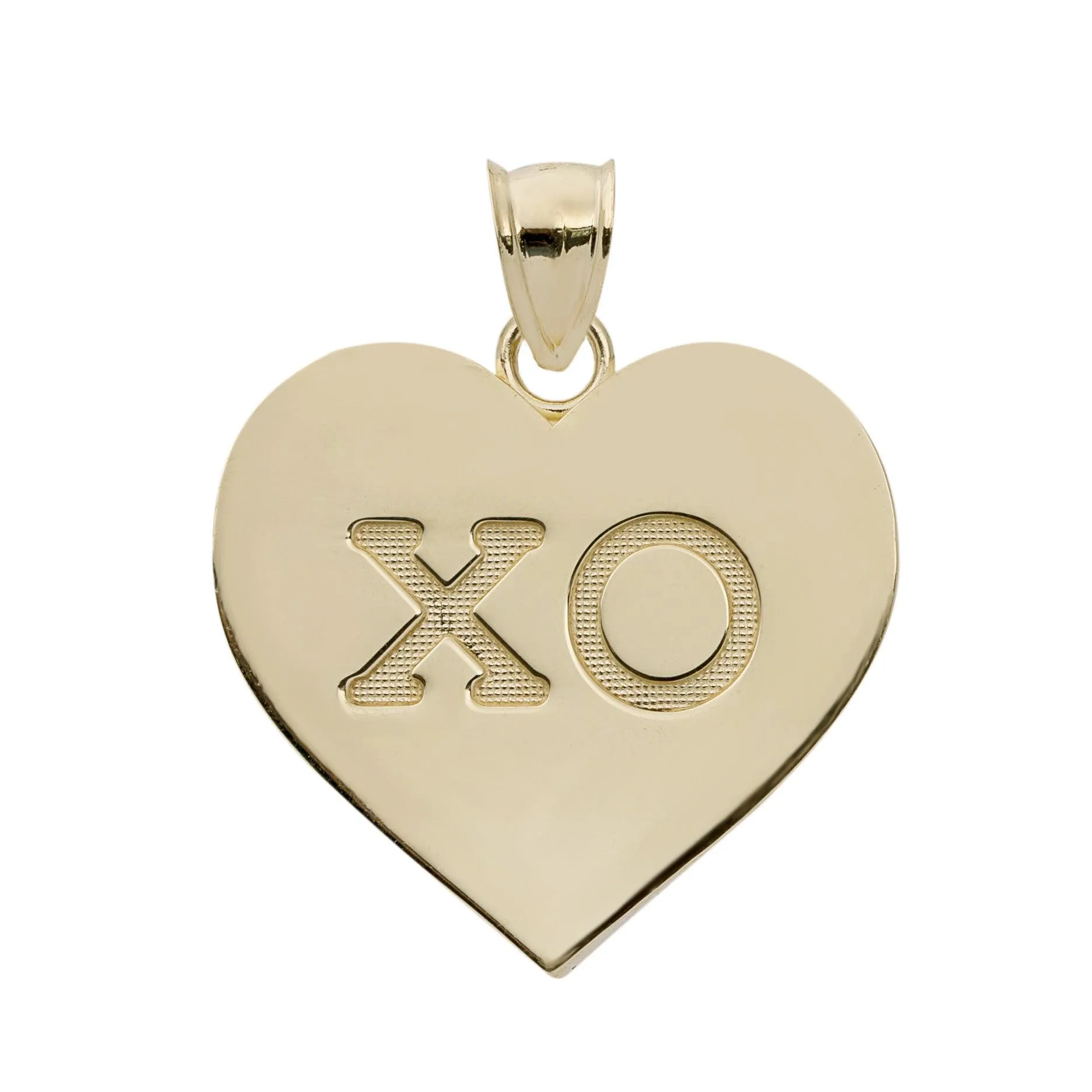 1 1/4" XO Heart Medallion Pendant 10K Yellow Gold