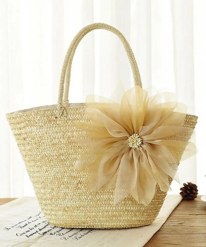 2024 Fashion Purple Flower Grass Woven Handbag HJ1009