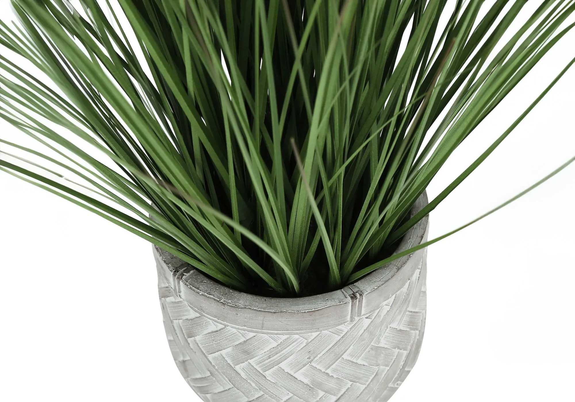 21" Tall Artificial Grass Plant - Real Touch, Faux Fake Table Green Grass in White Pot