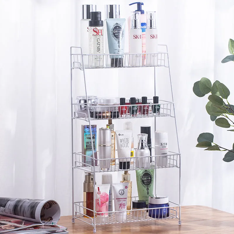 4 Tier Desktop Cosmetic Storage Rack-White