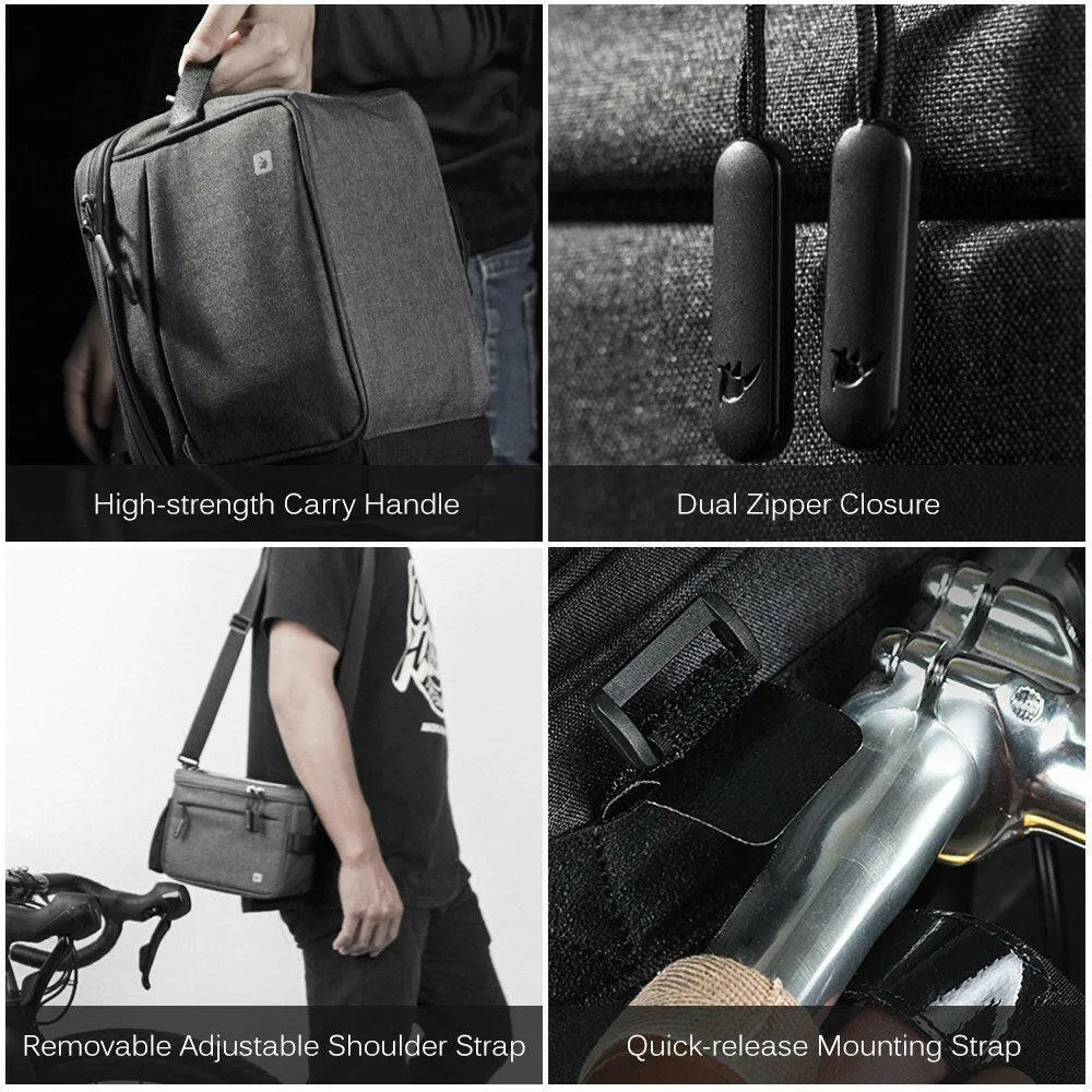 4.5L Bike Handlebar Bag Waterproof Cycling Bicycle Handle Bar Front Bag Basket Shoulder Bag with Rain Cover