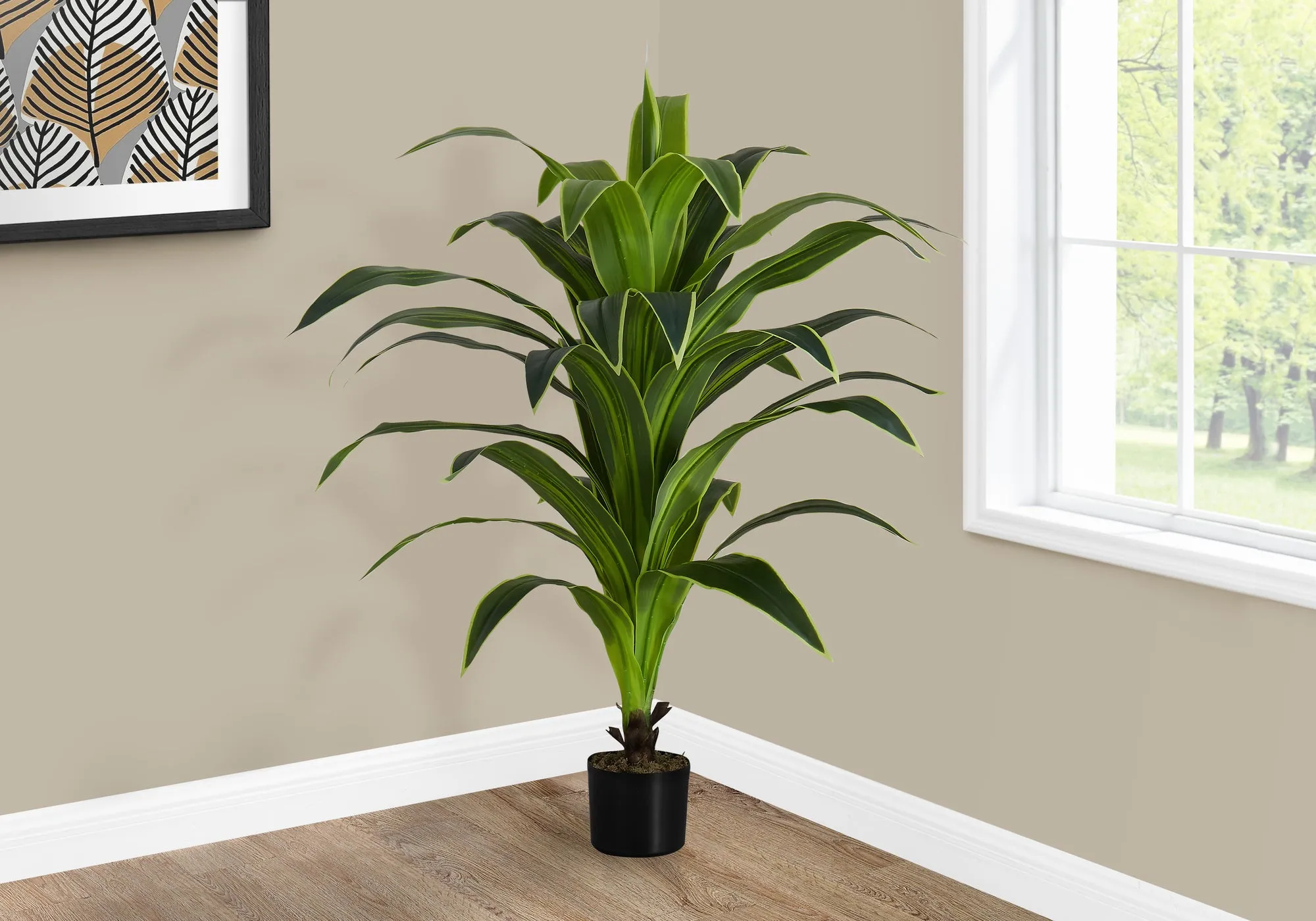 47" Tall Dracaena Tree: Faux Indoor Plant, Real Touch, Perfect Decorative Greenery