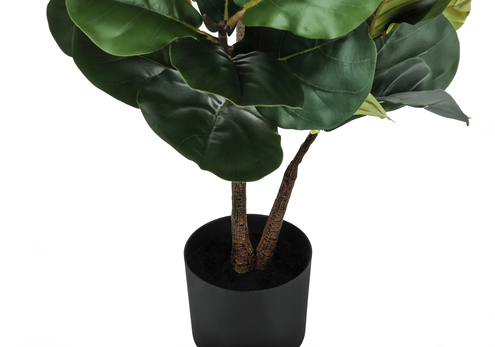 49" Tall Fiddle Tree: Real Touch Artificial Plant, Indoor Greenery with Decorative Black Pot