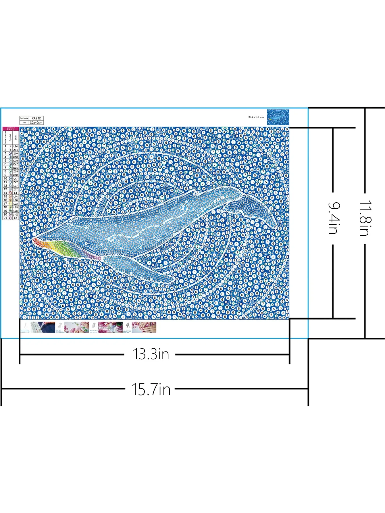 5D DIY Special-Shaped Drill-Fish 30*40CM