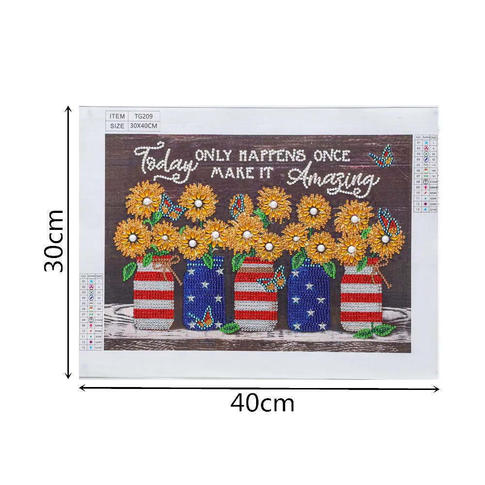 5D DIY Special Shaped  -Flower 30*40CM