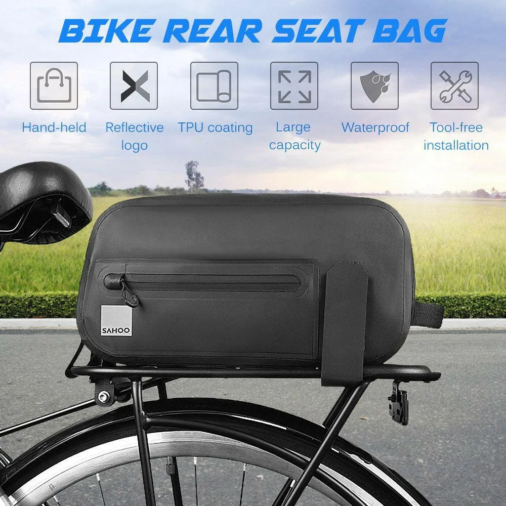 7L Multifunctional Bicycle Bike Rear Seat Trunk Bag Large Capacity Rear Panniers Bag Reflective Rear Saddle Bag MTB Road Bike Bag Waterproof Bicycle Storage Bag Hand Bag Bike Accessories