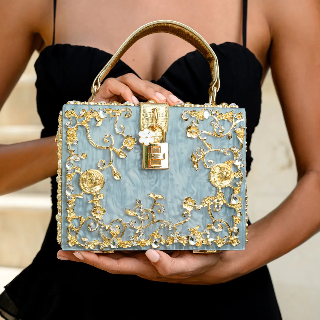 Acrylic Box Handbag - Sky Blue