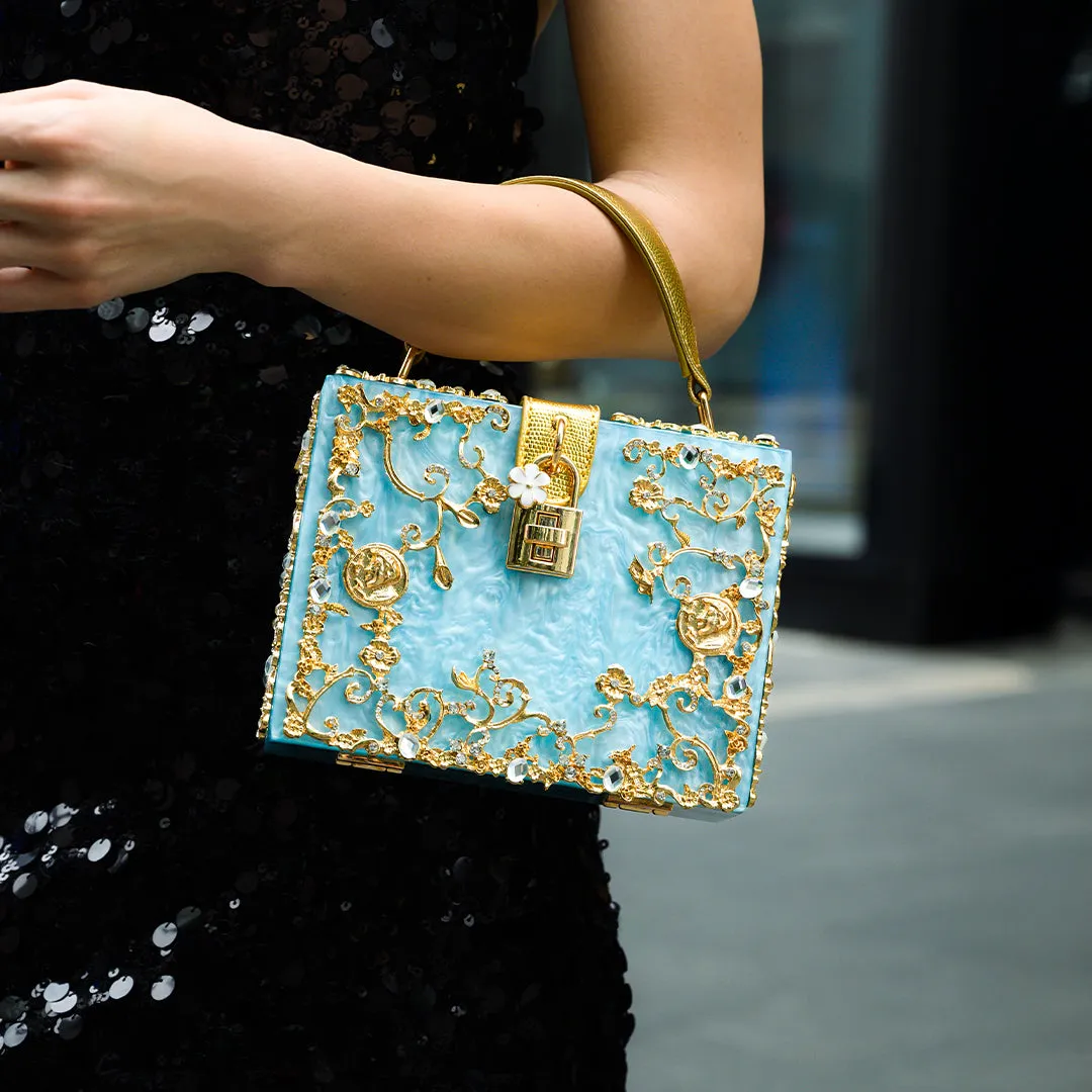 Acrylic Box Handbag - Sky Blue