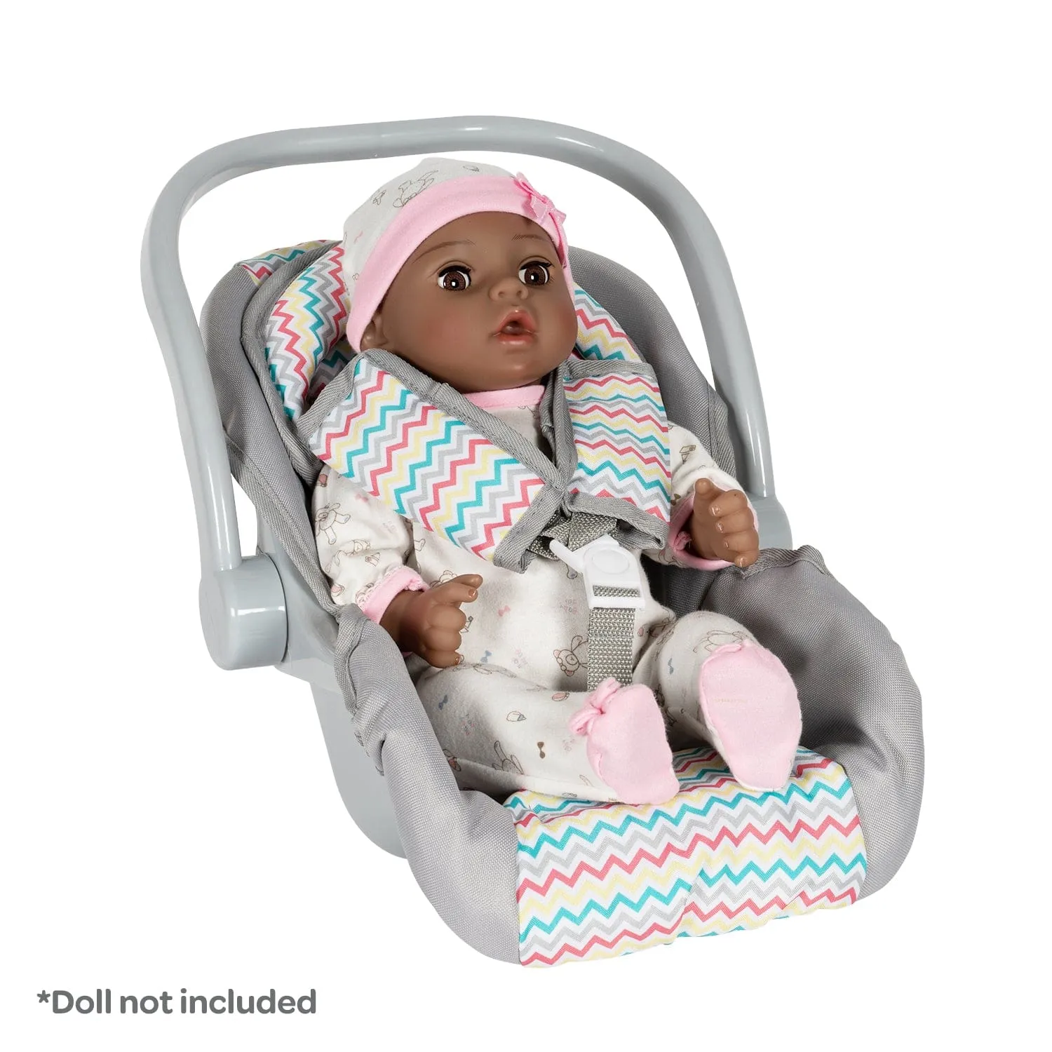 Adora Baby Doll Car Seat Carrier - Rainbow Zig Zag