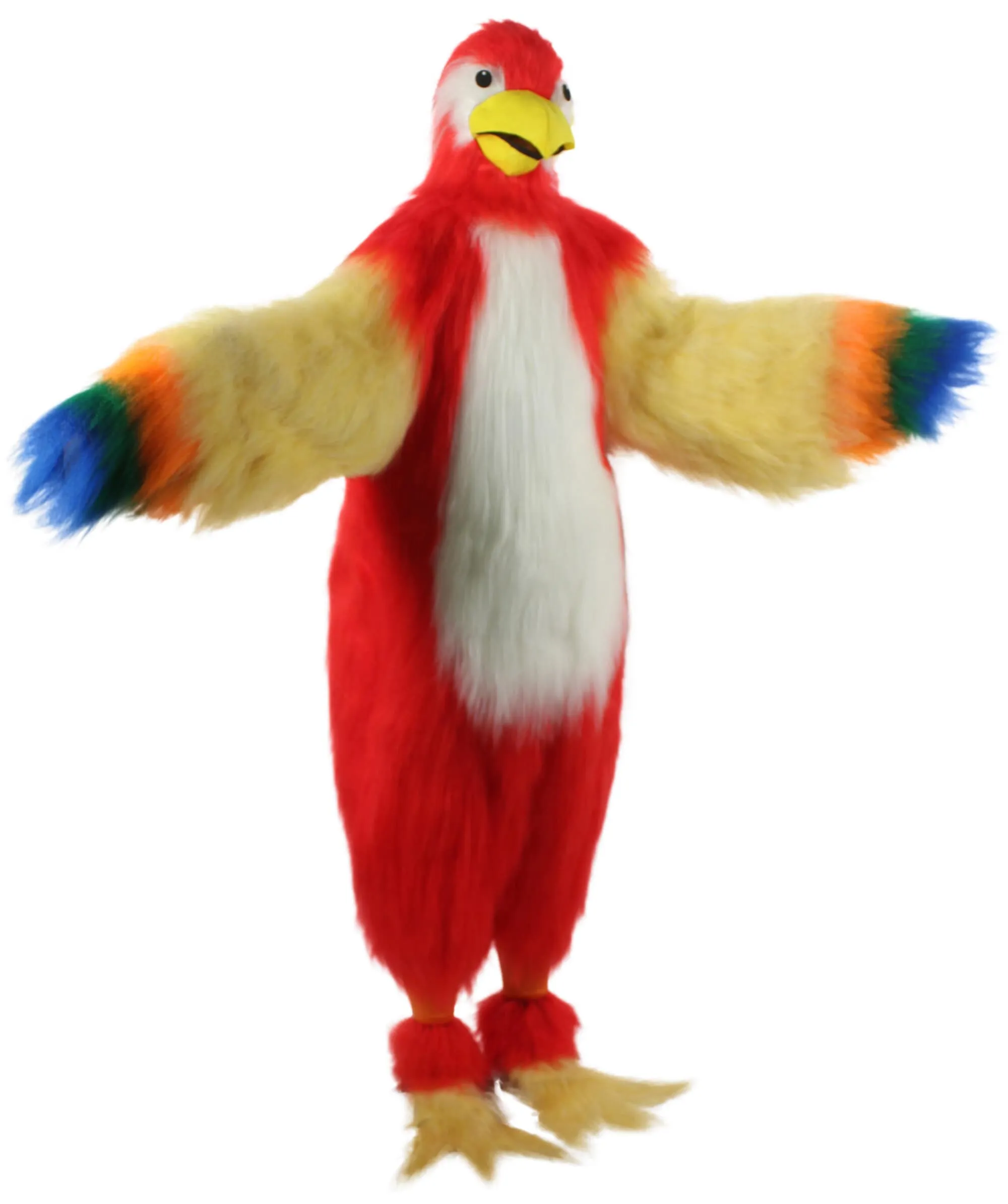 Adult Unisex Furry Colorful Tucan Fur Suit Costume With Face Mask