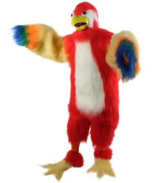 Adult Unisex Furry Colorful Tucan Fur Suit Costume With Face Mask