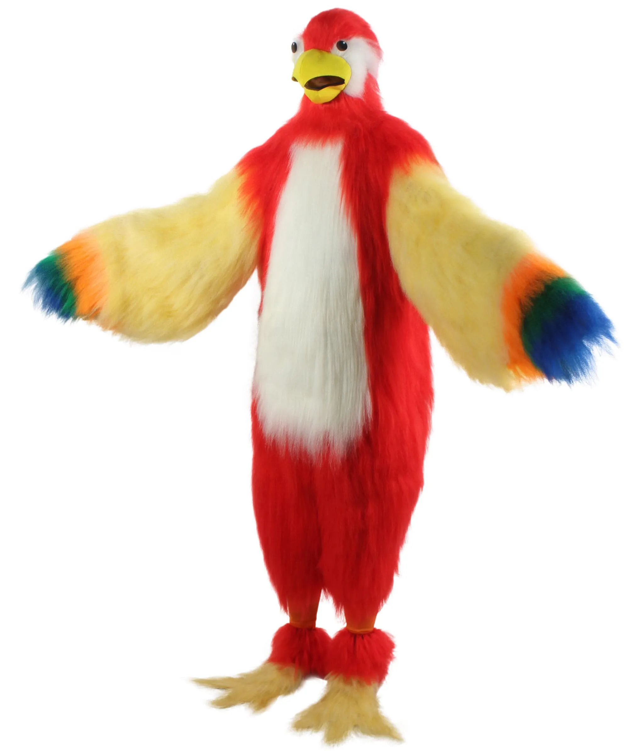 Adult Unisex Furry Colorful Tucan Fur Suit Costume With Face Mask