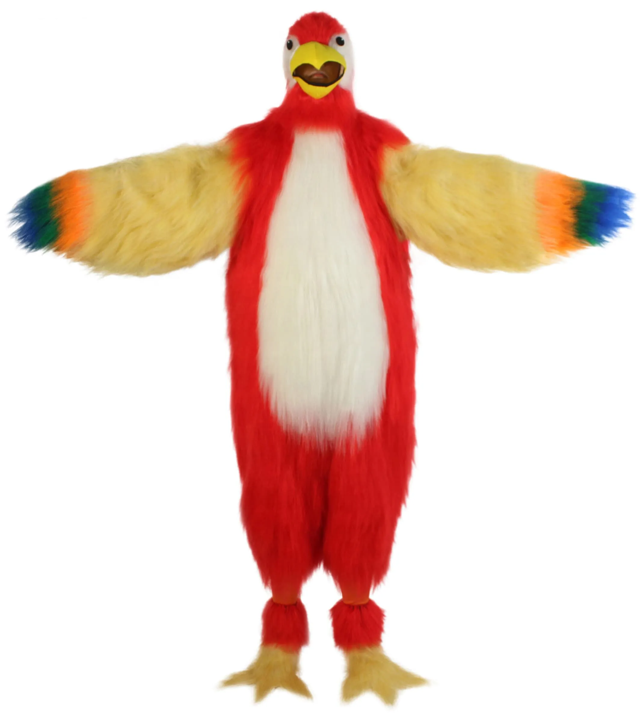 Adult Unisex Furry Colorful Tucan Fur Suit Costume With Face Mask