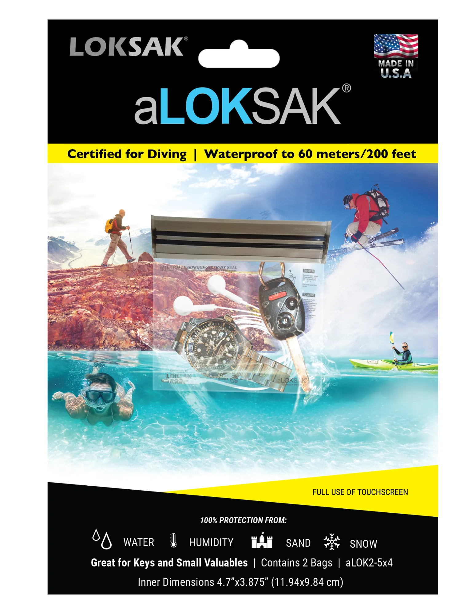 aLOKSAK Element Proof Bag 5" X 4" (2 Pack)