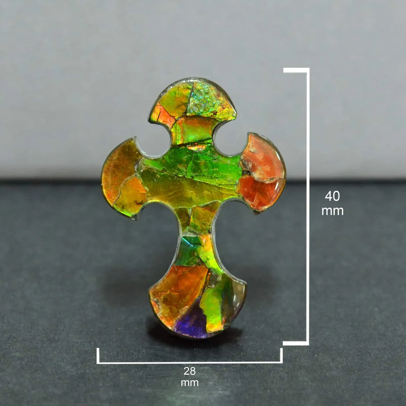 Ammolite Cross Cabochon 40mm - 1 piece