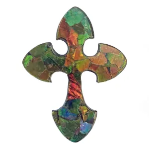 Ammolite Large Cross Cabochon