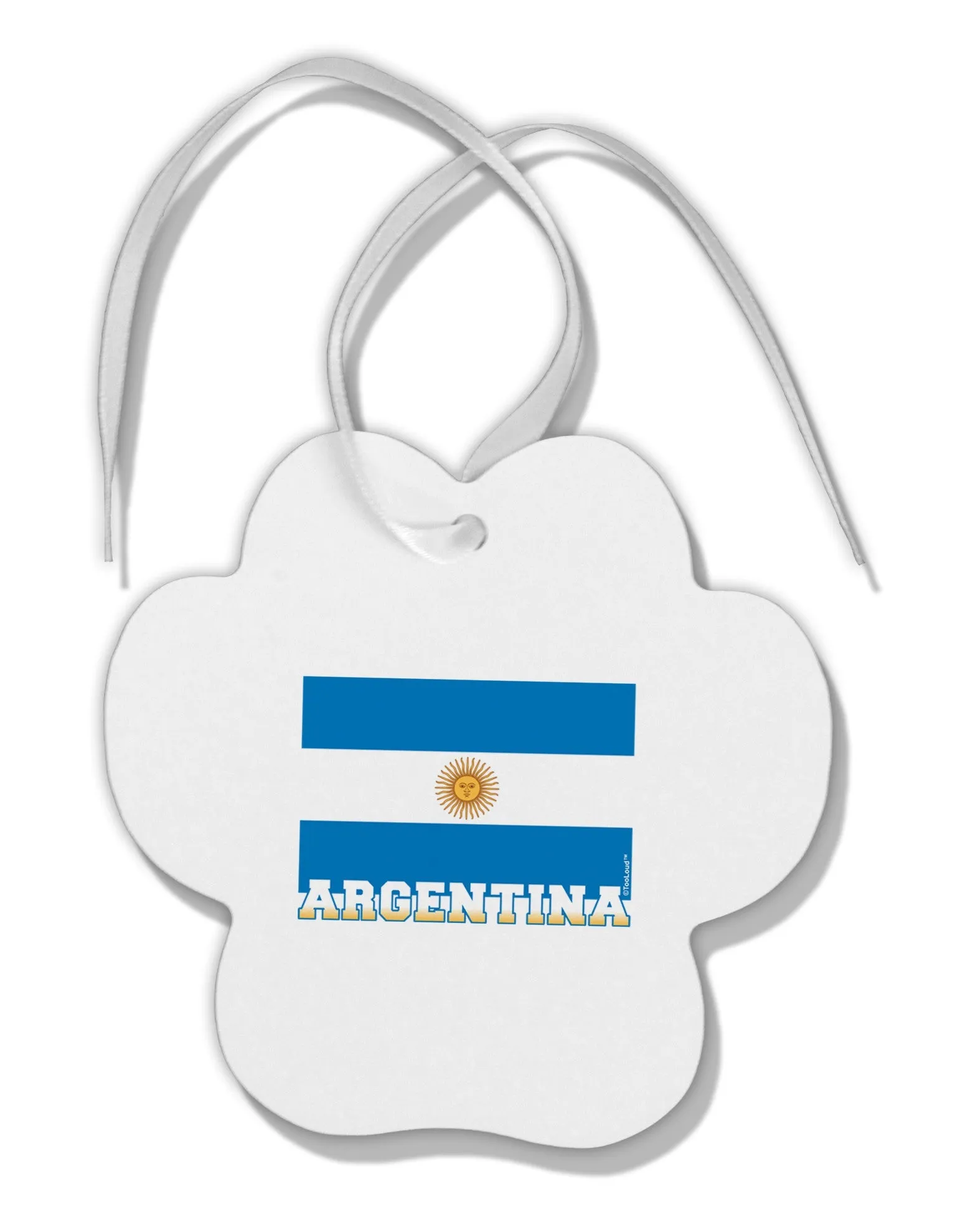 Argentina Flag Paw Print Shaped Ornament