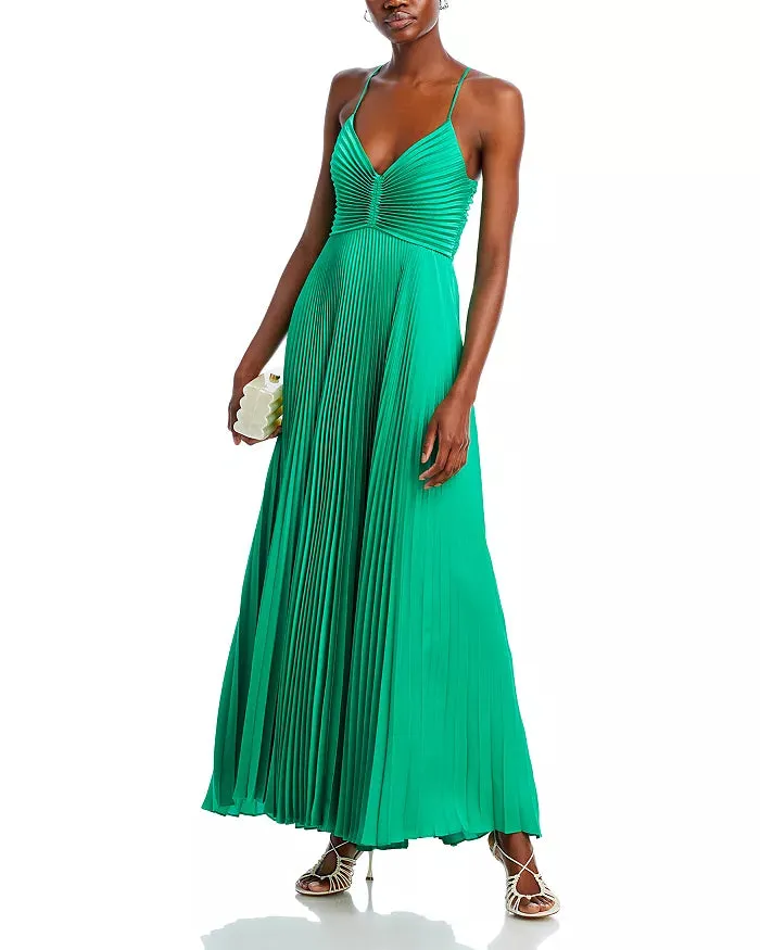 Aries Pleated Stylish Open Back Dress