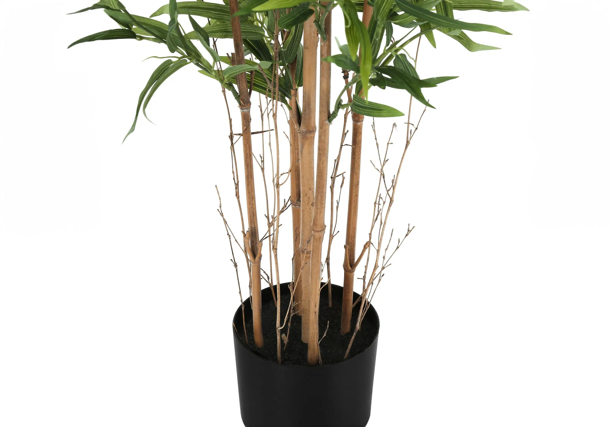 Artificial Plant, 50" Tall, Bamboo Tree, Indoor, Faux, Fake, Floor, Greenery, Potted, Decorative, Green Leaves, Black Pot