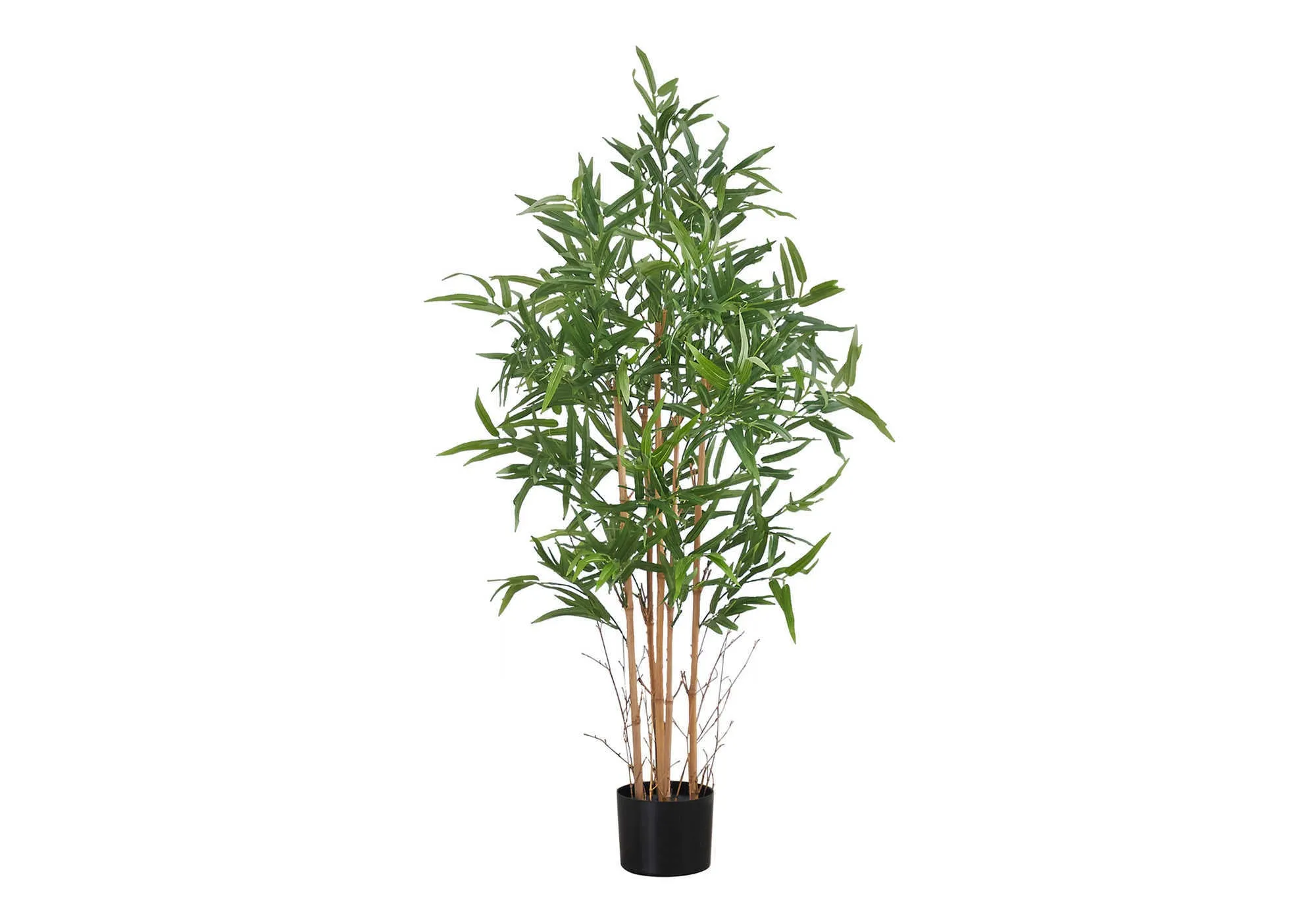 Artificial Plant, 50" Tall, Bamboo Tree, Indoor, Faux, Fake, Floor, Greenery, Potted, Decorative, Green Leaves, Black Pot