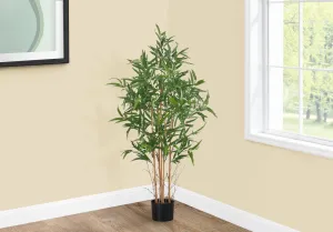 Artificial Plant, 50" Tall, Bamboo Tree, Indoor, Faux, Fake, Floor, Greenery, Potted, Decorative, Green Leaves, Black Pot