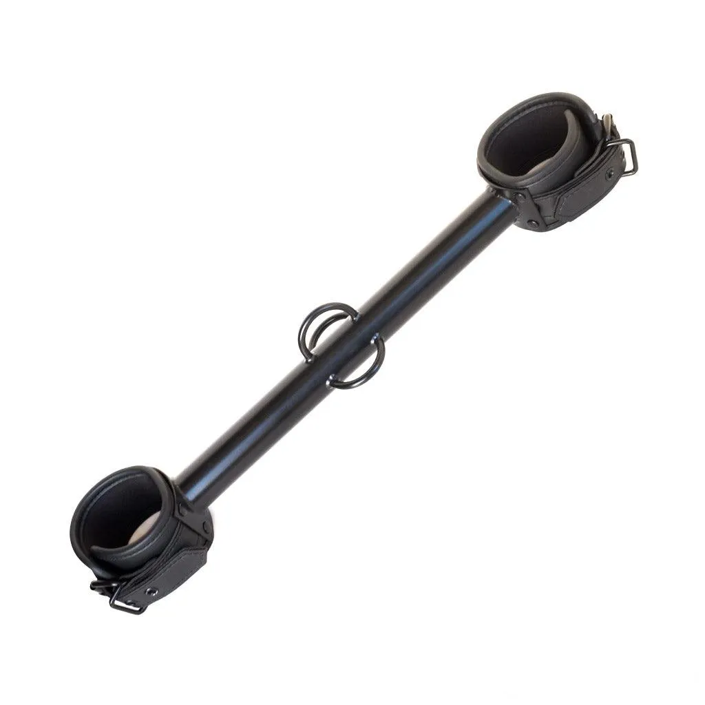 Big Barrel Wrist Spreader Bar 12" w/ Cuffs, Black