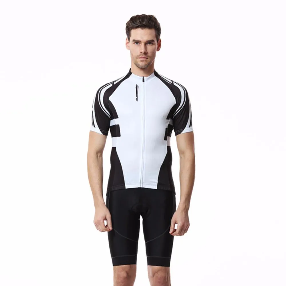 Black & White Short Sleeve Cycling Jersey Set