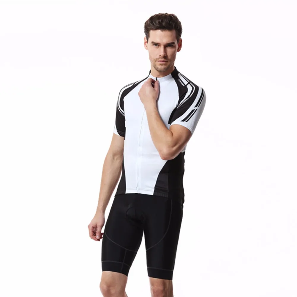 Black & White Short Sleeve Cycling Jersey Set