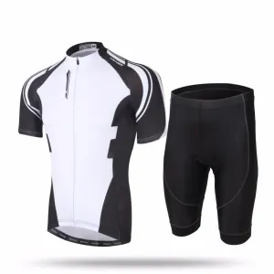 Black & White Short Sleeve Cycling Jersey Set