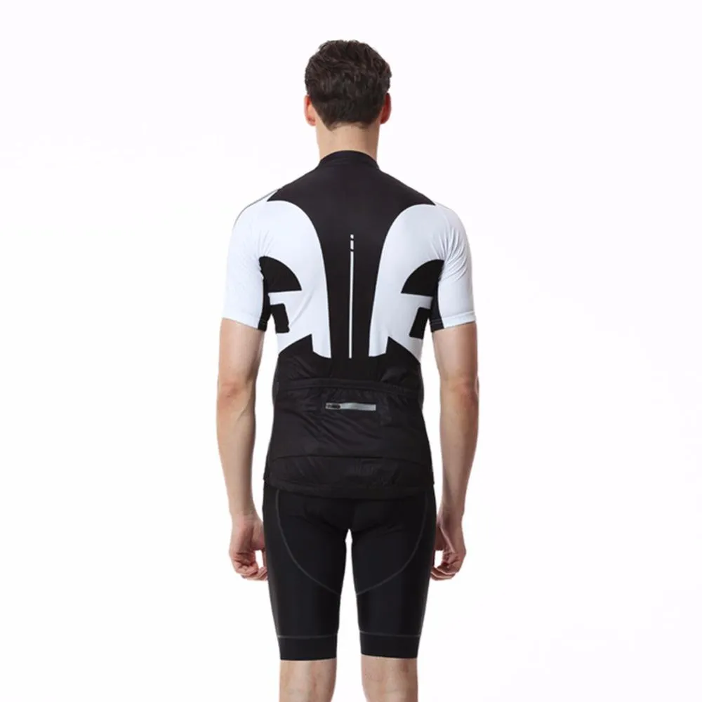 Black & White Short Sleeve Cycling Jersey Set