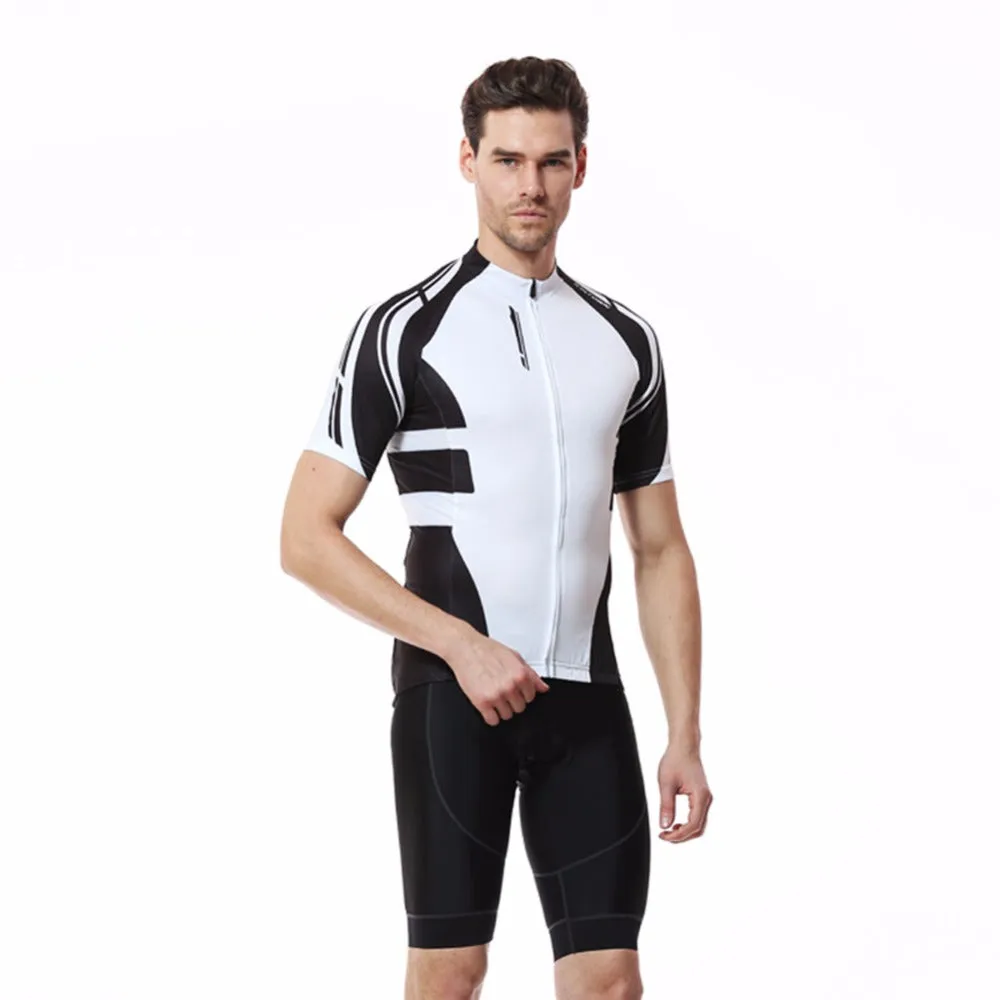 Black & White Short Sleeve Cycling Jersey Set