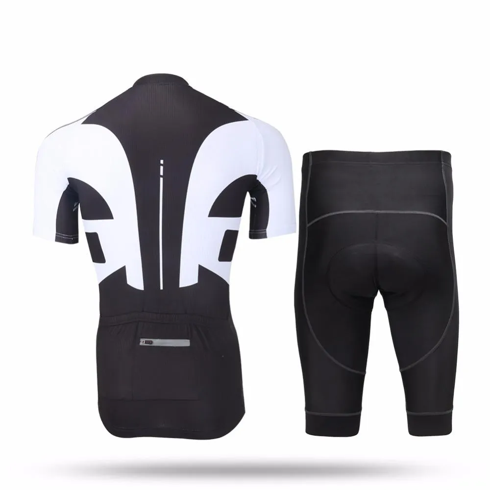 Black & White Short Sleeve Cycling Jersey Set