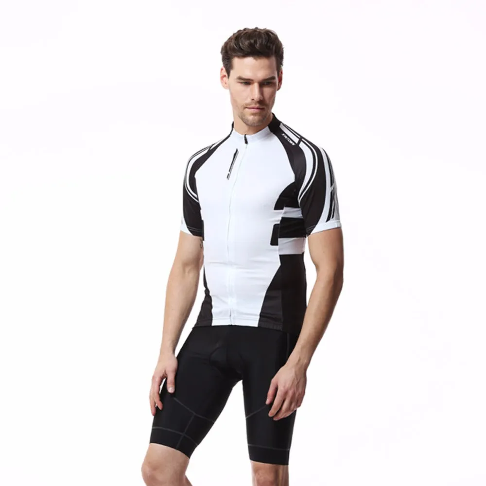 Black & White Short Sleeve Cycling Jersey Set