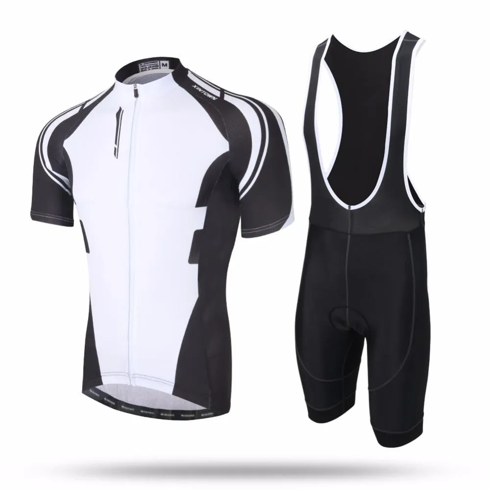 Black & White Short Sleeve Cycling Jersey Set