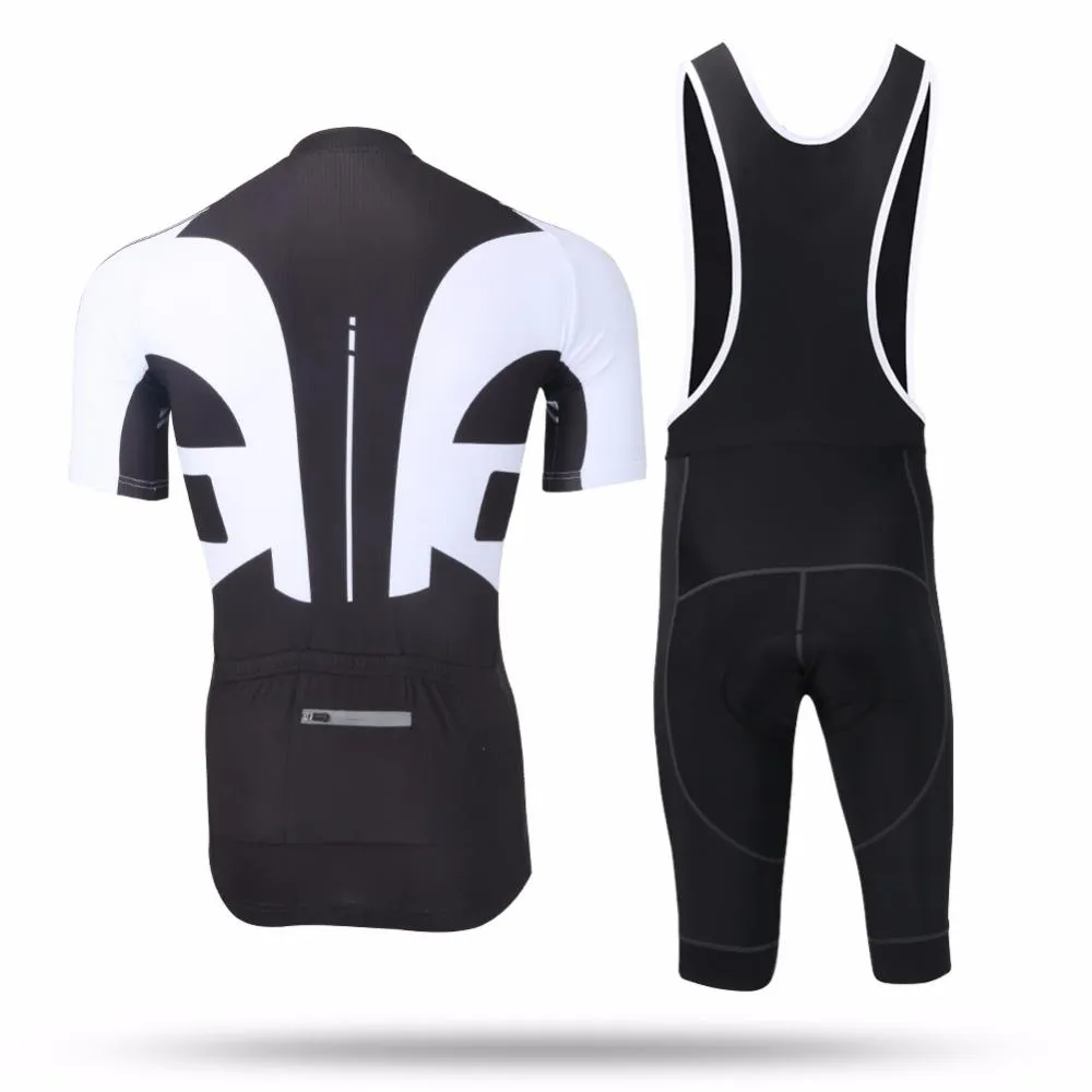 Black & White Short Sleeve Cycling Jersey Set