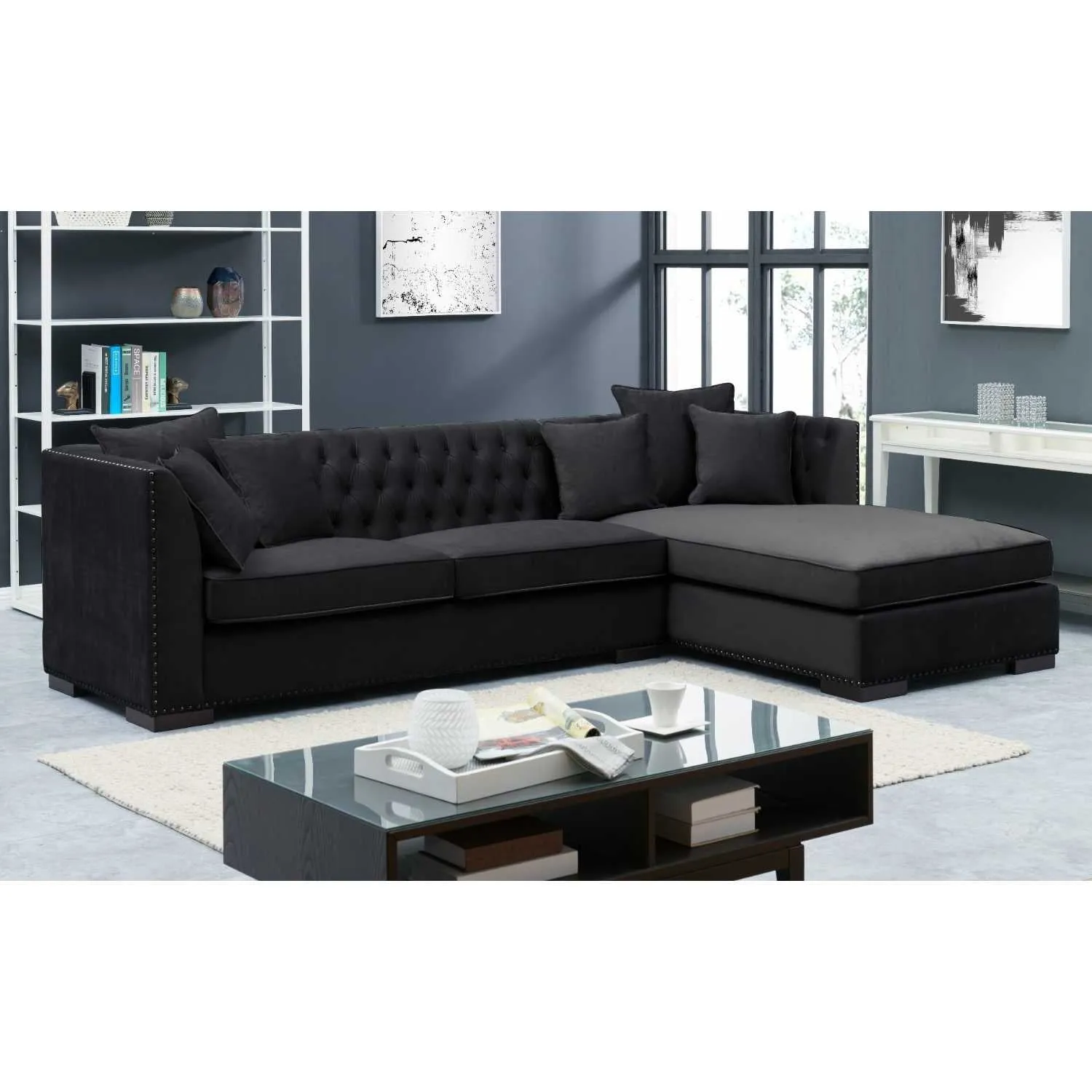 Black Chesterfield Corner Suite