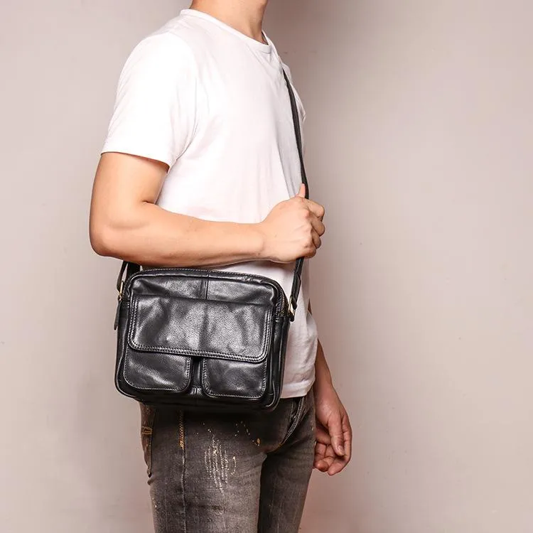 Black LEATHER MEN'S Small Side bag Brown Side Bag MESSENGER BAG Brown Courier Bag FOR MEN