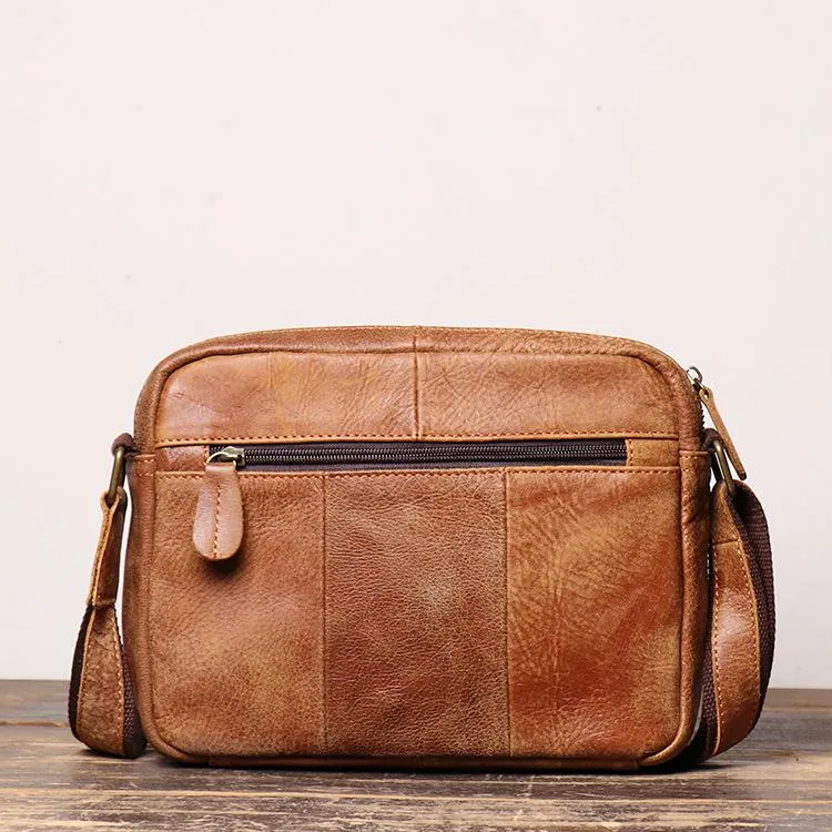 Black LEATHER MEN'S Small Side bag Brown Side Bag MESSENGER BAG Brown Courier Bag FOR MEN