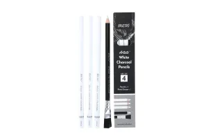 BRUSTRO Artists� White Charcoal Pencil Set of 3   1 pencil eraser