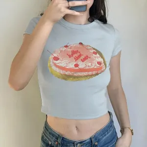 Cake Graphic Stylish Print Tee