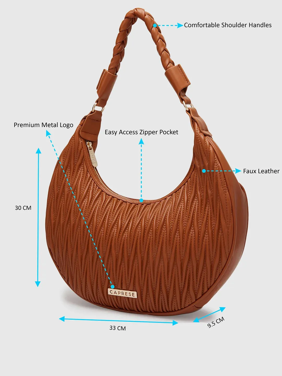 Caprese Mareeya Hobo Medium Tan