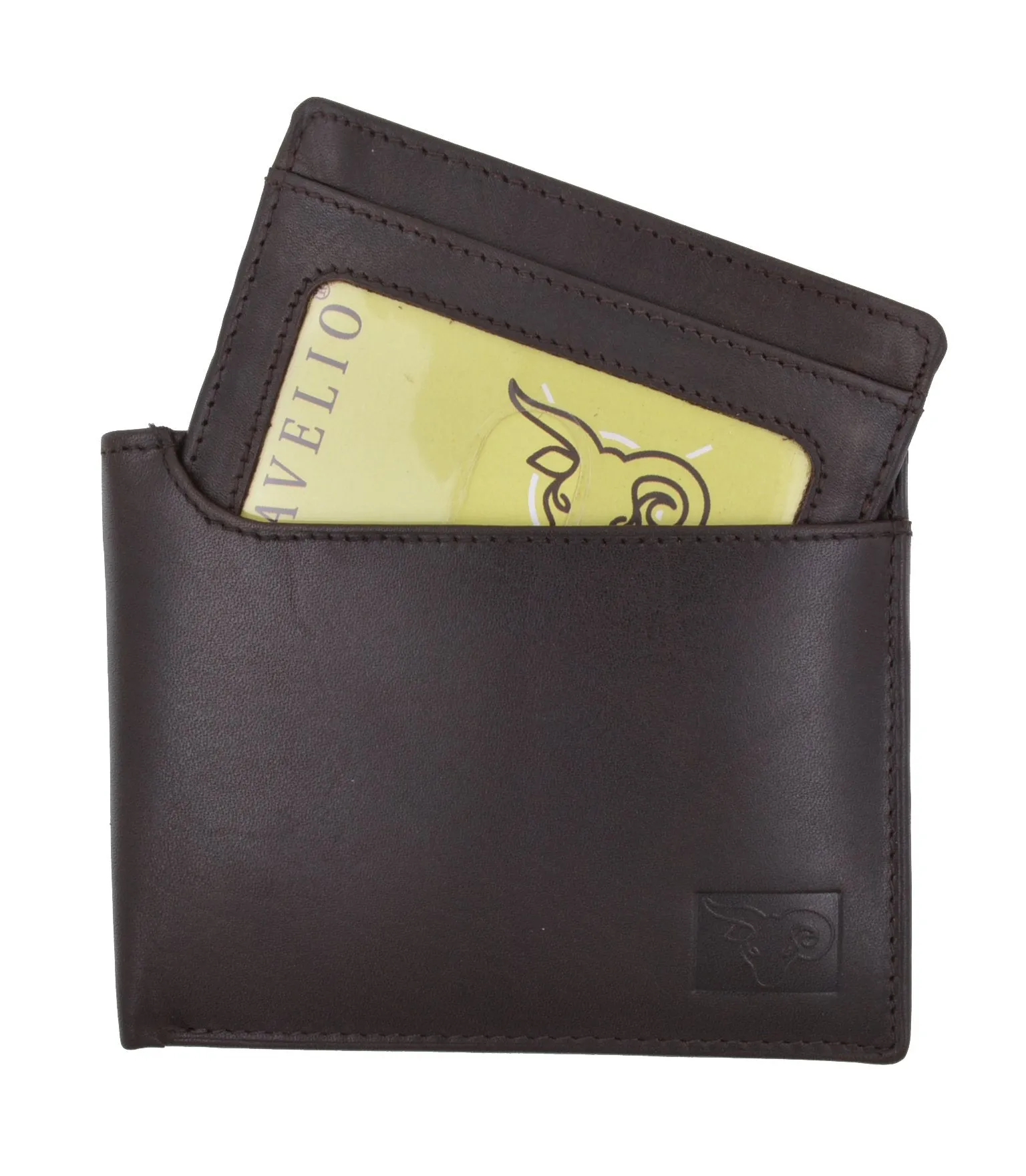 Cavelio Genuine High Quality Leather Mens Bifold Wallet with Removable ID Card Holder 730534