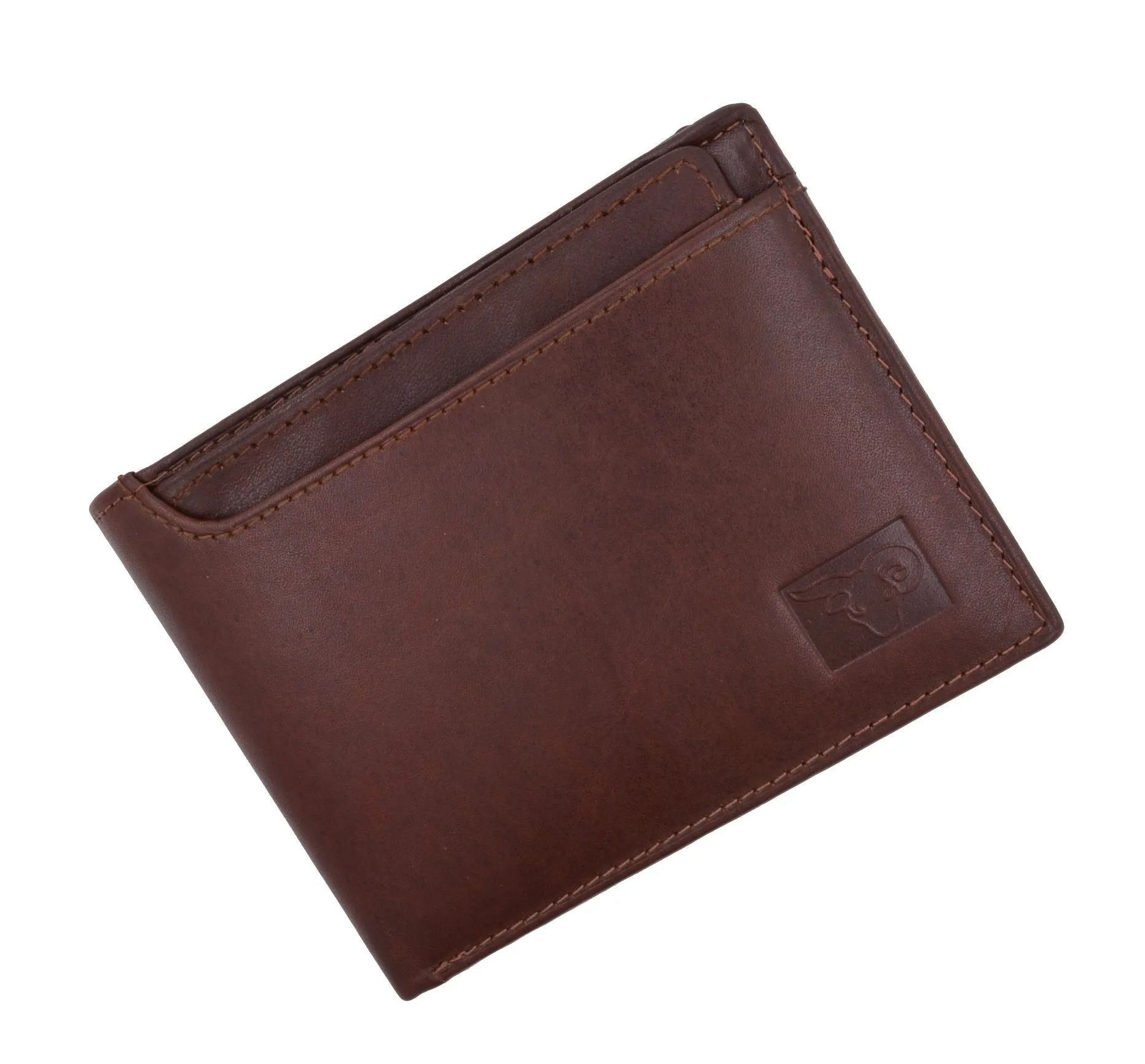 Cavelio Genuine High Quality Leather Mens Bifold Wallet with Removable ID Card Holder 730534