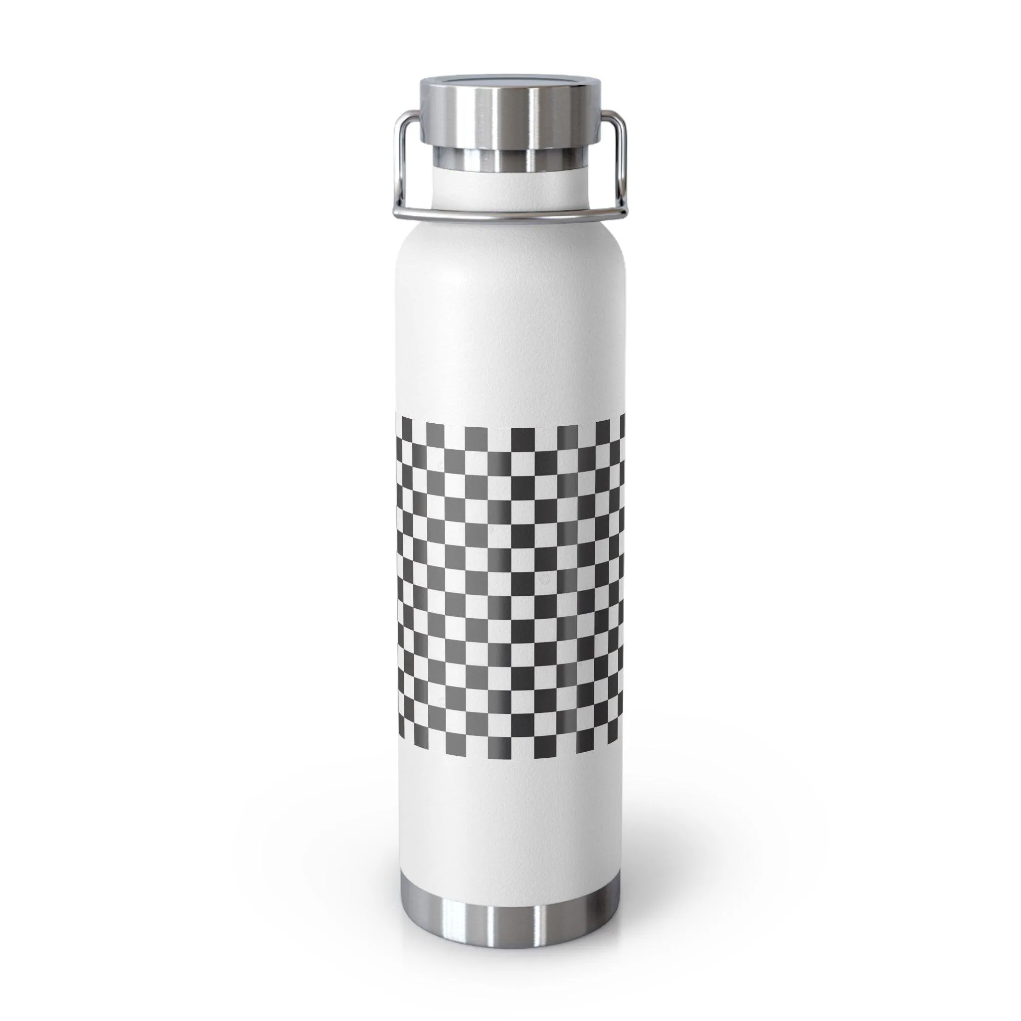 Checked Design 22 oz Insulated Stainless Steel Water Bottle - Perfect Travel Hydration Solution