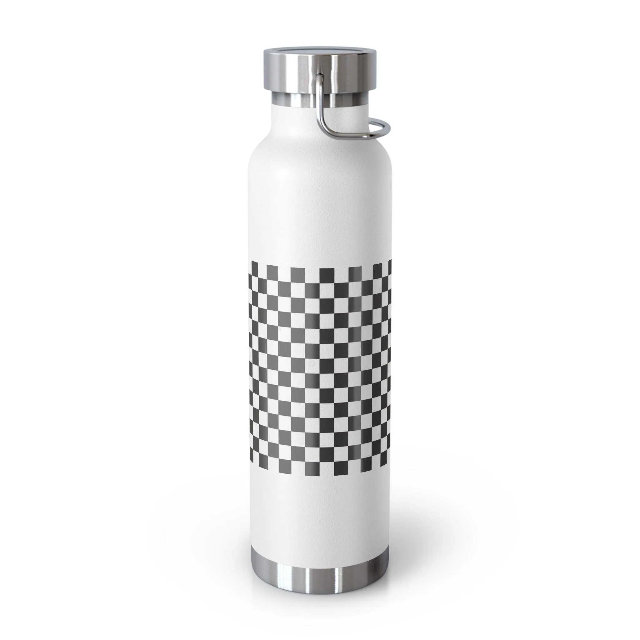 Checked Design 22 oz Insulated Stainless Steel Water Bottle - Perfect Travel Hydration Solution