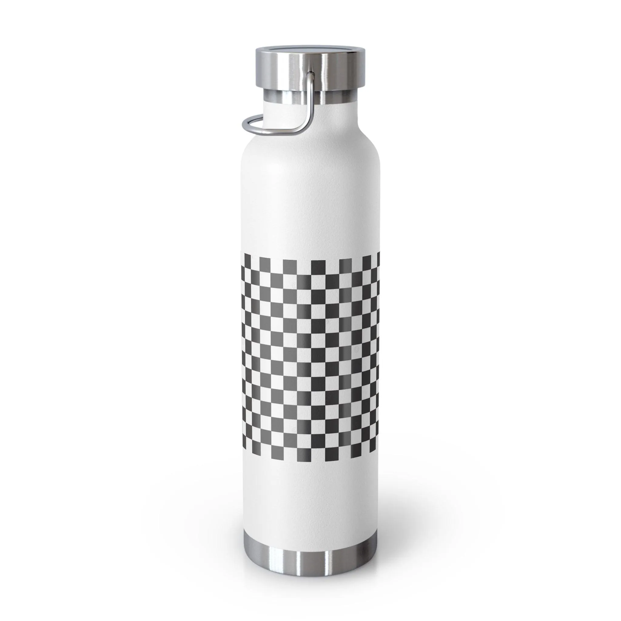 Checked Design 22 oz Insulated Stainless Steel Water Bottle - Perfect Travel Hydration Solution