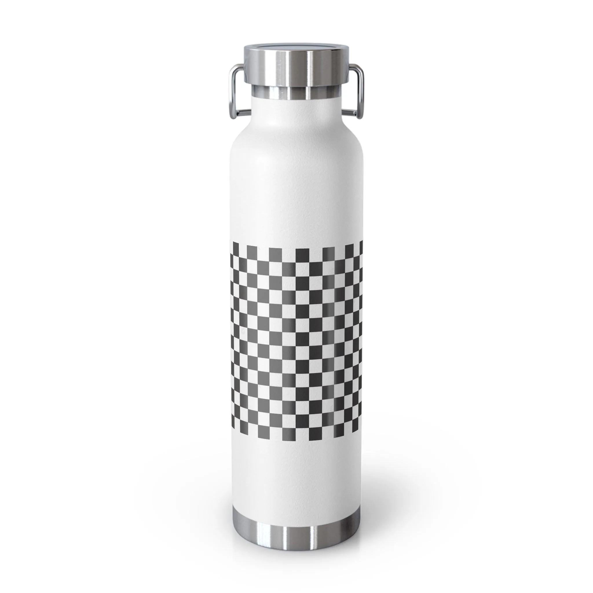 Checked Design 22 oz Insulated Stainless Steel Water Bottle - Perfect Travel Hydration Solution