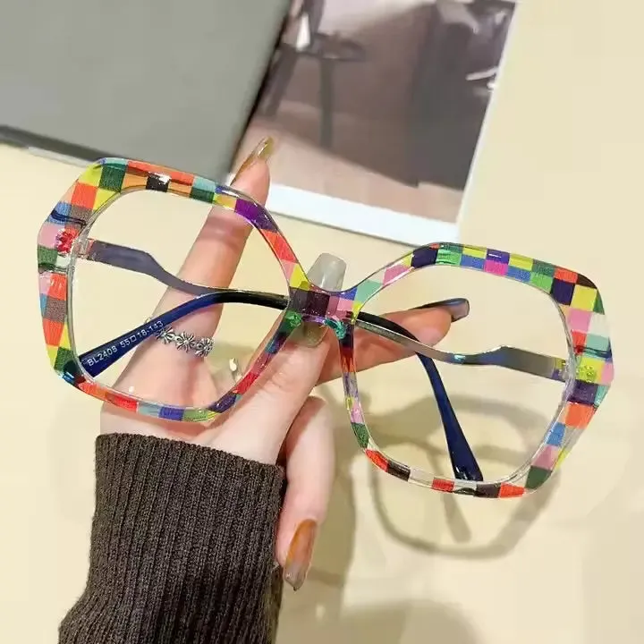 Checkered Diamond Shape Eyeglasses